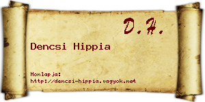 Dencsi Hippia névjegykártya